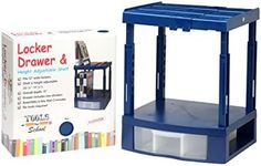 Tools for School Locker Drawer and Height Adjustable Shelf. includes Removable Drawer. Heavy Duty. Fits 12 Inch Wide Locker (Blue, Single Drawer)