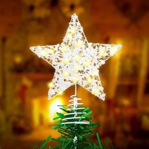 Christmas Tree Topper Star 20 LED Lights Two Modes:Steady or Flashing Tree Topper Christmas Decorations with Battery Operated for 3-9 feet Christmas Tree