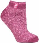 HEAT HOLDERS Original Winter Warm Thermal Non-Slip Ankle Slipper Socks 4-8UK 5-9US (Pink)