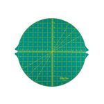 The Quilted Bear Rotating Cutting Mat - Circular 14" x 14" Self Healing 360° Rotating Craft Cutting Mat with Innovative Locking Mechanism for Quilting, Sewing, Dressmaking & Crafts Green