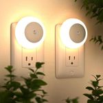 Desidiya 2 Pcs Night Light Plug in LED with Dusk to Dawn Sensor for Kids Room Baby Bathroom Staircase Hallway Warm White