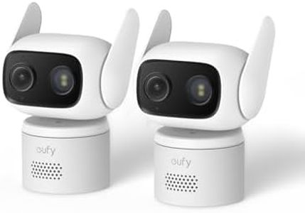 eufy Wired Cam C31 2-Pack, 360° Coverage w/Pan and Tilt, Indoor/Outdoor Security Camera, Auto Tracking, No Monthly Fee, Color Night Vision, AI Human/Vehicle/Pet/Cry Detection, IP66, 24/7 Recording