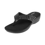 Mochi Women's Black Embellished Faux Leather Slip-on Heel Fashion Sandals UK/6 EU/39 (44-1675)