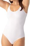 SHAPERMINT Scoop Neck Bodysuit for Women | Shapewear Body Suits for Women with Tummy Control | From Small to Plus Size Body Shaper, 3X-Large White