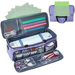 NICOGENA Carrying Case with a Mat Pocket for Cricut Explore Air 2, Cricut Maker, Cricut Maker 3, Cricut Explore 3, Multi Large Front Pockets for Tools Accessories and Supplies, Purple