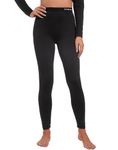 INNERSY Womens Lightweight Thermal Bottoms Pants Warm Base Layer Long Johns Leggings (Large, A Black)