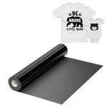 IROHTV Black Heat Transfer Vinyl, 12"x 10ft Black HTV, Iron on Vinyl for Shirts Suitable Fabrics, Heat Press Vinyl for Cricut All Cutter Machine, easy weeding HTV Vinyl Roll for Heat Vinyl Design