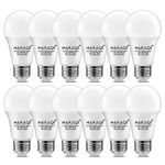 12 Pack 60W Equivalent 120V E26 Medium Base A19 LED Light Bulb, 3000K Warm White Light, Standard Household Bulbs for Ceiling Fan, Bedroom, Living Room