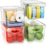 4 Pack Clear Storage Bins with Lids