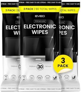 EVEO Electronic Wipes Screen Cleaner-TV Screen Cleaner Wipes, Computer Screen Cleaner, Laptop Screen Cleaner, ipad & Monitor Cleaner, TV Cleaner Screen Cleaning Wipes - [90 Wipes + Microfiber Cloth ]