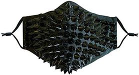 Neva Nude Wrath Studded Black Face Mask Dust Cover - Inner Filter Pocket 100% Cotton, Wired Nose, Adjustable Ear Loops