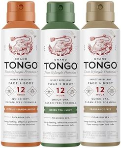 Grand Tongo Insect Repellent Variety Pack, 12-Hour Mosquito & Tick Protection, Picaridin-Based, Water-Based, Lightweight, Quick-Drying, DEET Alternative, Face & Body Use, 3 Pack