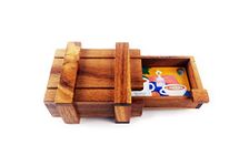 3D Wooden Box Puzzle Secret Unwrap a Hidden Gift Box with a stash or compartments for a Treasure Hunt Puzzle Lover (1 Compartments)