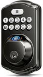 Veise Fingerprint Door Lock, Keyless Entry Door Lock, Electronic Keypad Deadbolt, Biometric Smart Locks for Front Door, Auto Lock, Anti-Peeking Password, Easy Install, Matte Black