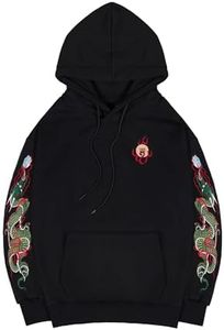 Niepce Inc Novelty Graphic Embroidered Hoodies for Men, Black-9005, Large