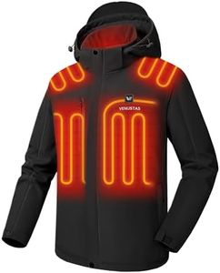 Venustas [Upgraded Battery Men's Heated Jacket, Up to 20 Hours of Warmth, Windbreaker Softshell Coat for Outdoor Hunting