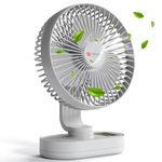 Portronics Airloop Portable & Rechargeable Desk Fan with Automatic 92° Oscillation, 6.1 Inch Blade, BLDC Motor, 90° Tilt, 3 Speeds, 4000mAh Battery, Type-C Charging, Low Noise, for Home & Office Use