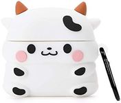 Compatible with Cow AirPods Pro Case, Protective Silicone Skin Cover for AirPod Case Cow Print with Keychain, Kids Teens Girls Boys Funny Kawaii Fashion Cartoon 3D Cute Cow Cover for AirPods Pro