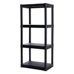 Plano 4-Shelf Standard Duty Plastic Storage Shelves, 48” x 21” x 14”, 200lb Capacity, Pantry, Office, Closet and Garage Shelves, Easy to Assemble, Durable Plastic Shelving Unit