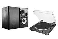 Audio-Technica AT-LP60 Turntable and Edifier R980T Active Speaker Package Exclusive Set by Digitalis Audio (Standard LP60 with Black Speakers)