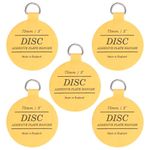 WINSOME Disc Plate Hangers for Walls - Strong Invisible Plate Holder Self Adhesive Stick On Hooks Picture Hanging Wall Plate Holder - Plate Hanging Disk, 75mm / 3'' (Pack of 5), Yellow