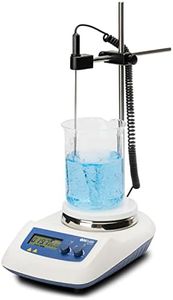 ONiLAB 5 inch LCD Digital Hotplate Magnetic Stirrer Hot Plate with Ceramic Coated Lab Hotplate 340℃ Stir Plate, Magnetic Mixer 20L Stirring Capacity 100-1500rpm, Stirring Bar Included, White/Dark Blue