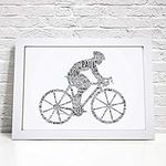 Personalised Cyclist Bike Word Art Print - Birthday, Fathers Day Gift - Dad, Daddy Gifts A5, A4 Prints & Framed