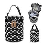 su-xuri Baby Bottle Bag - Portable Insulated Baby Bottle Bag | Breastmilk Cooler Tote Bag | Reusable Leak-proof Cooler Bag For Nursing Mom Daycare, Black