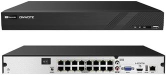 ONWOTE 16 Channel 4K PoE NVR, Superlive Plus App, Only Work with ONWOTE 8MP/6MP/5MP PoE IP Cameras, 16CH Commercial Video Audio Security Network Recorder, 2 SATA Support 20TB (No Hard Drive Included)