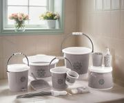 Nabhya 11 Pc Set Bathroom Accessories Set Heavy Plastic Bath Set Bathroom Bucket(20Ltr), Tub(18Ltr),Mug,Dustbin,Stool Etc,11 Pieces Combo Set for Home, Kitchen & Bathroom (Falcon 11 Pc, Grey)