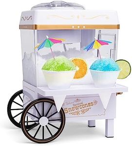 Nostalgia Snow Cone Shaved Ice Machine - Retro Table-Top Slushie Machine Makes 20 ICY Treats - Includes 2 Reusable Plastic Cups & Ice Scoop - White