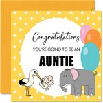 New Baby Card Unisex - Baby Announcement Auntie - Congratulations Baby Cards Newborn, Well Done Congrats New Baby Cards, Welcome To The World Home Gifts, 145mm x 145mm Baby Greeting Cards for Aunt