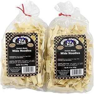 Amish Wedding Foods Wide Noodles 16 Ounce Bags No Preservatives (Pack of 2)