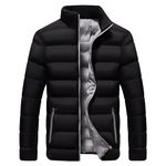 Men's Winter Down Coats Lightweight Warm Waterproof Thicken Jacket Winter Ski Hiking Travel Outerwear, Black Grey, M