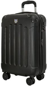 UTTAM 20 Inch Lightweight Travel Cabin Bag - Carry On Suitcase, ABS, Water Resistant & Safe Locking System - Easyjet Overhead Compliant (56x23x38cm) (Black)