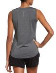 BALEFA Women's Workout Tank Tops Sleeveless Athletic Sport Shirts Gym Running Yoga Tops Gray Size M