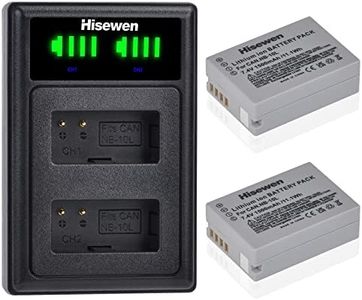 Hisewen NB-10L Batería y Cargador Dual, 2Pack 1500mAh NB10L Batería de Repuesto para Canon PowerShot G1 X, G3 X, G15, G16, SX40 HS, SX50 HS, SX60 HS Cámara