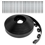 Landscape Edging No Dig Garden with 30 Spikes Border for Landscaping Lawn Flower Beds Grass Yard No-Dig Flexible Borders Kit Plastic Fence Flowerbeds Yard (2inch 33ft)