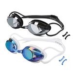 VETOKY Swimming Goggles, Swim Goggles Adult Unisex Swim Goggles, No Leaking Anti Fog UV Protection Soft Goggles swimming for Men, Women, Junior and Kids Age 8+