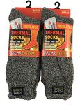 Polar Extreme Men's Thermal Sock Pack of 2, Brown/White, 10