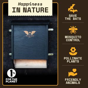 WildYard 2-Chamber Bat House – Outdoor Wooden Shelter for Bats