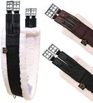 T TEKE Daily English Girths for Horses: Padded with Fleece, Double-Sided Heavy-Duty Elastic and Stainless Steel Buckles (Sizes 38”-56")"