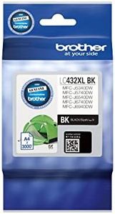 BROTHER Genuine LC432XLBK High-Yield Ink Cartridge, Black, Page Yield Up to 3000 Pages, for Use with: MFC-J5340DW, MFC-J6540DW, MFC-J6740DW, MFC-J6940DW
