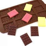 Onlineforu Ltd Silicone Chocolate Moulds, Non-Stick Chocolate Mold, Mini Chocolate Bar Mould, Brown Ice Cube Tray Candy Chocolate Baking Kitchen Mold