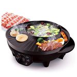 LIVEN Electric Shabu Shabu Hot Pot with BBQ, Cast Aluminum Pot Body SK-J3201A …