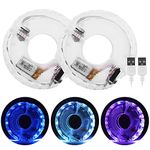 Amusingtao 2 Pack Cycling Hub Light Waterproof USB Rechargeable LED Bike Wheel Lights 15 Modes Bike Spoke Light Safety Light Cycling Bike Tire Wheel Light for Night Riding(7 Colors)