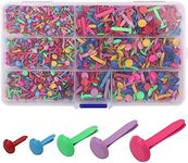 Trimming Shop 500pcs Paper Fastener - Brads for Crafting Split Rivets Pins Round Metal Split Pins Brads for Scrapbooking Craft & Card Making Stamping Document Fastening - Assorted Sizes, Multicolour