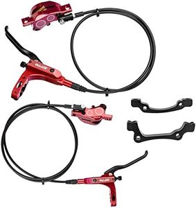 4-Piston MTB Hydraulic Bike Disc Brake Aluminum Front and Rear Caliper Bicycle Brakes for Road Bike Mountain Bike Red