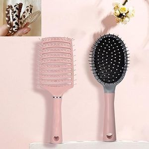 2 Pack Hair Brush, Curved Vented Detangling Hair Brushes,Faster Blow Drying, Ultra-Soft Bristles, for Women Men Wet or Dry Hair and Curly Thick Wavy Thin Fine Long Short Hair and Massage Scalp