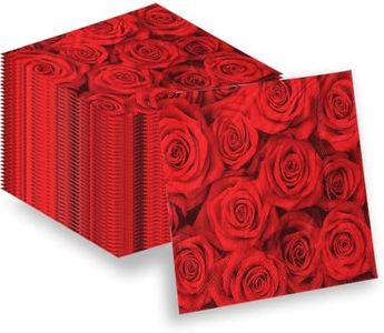 APFCLRBL 40 PCS Flower Themed Birthday Party Napkins Vibrant Baking & Dessert Napkins for Kids Party Celebration Supplies (Rose)